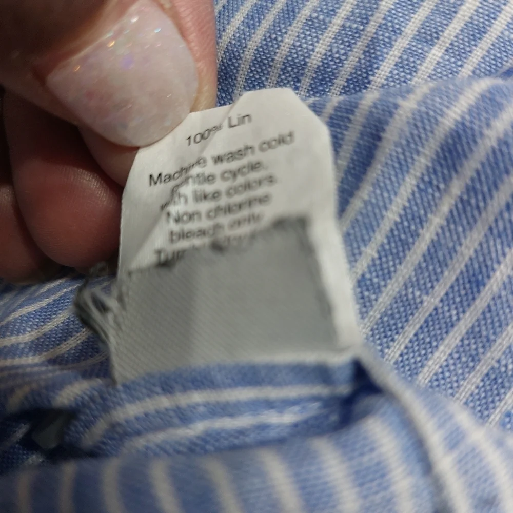 J. Crew Blue and White Striped Button-Down Shirt